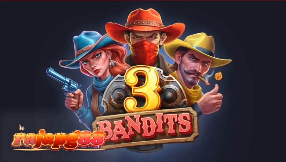 Tampilan visual slot 3 Bandits dengan tema Wild West yang penuh warna
